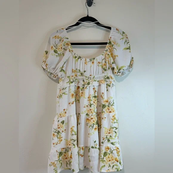 Altar’d State floral Print Puff Sleeve Mini Dress - Picture 5 of 6